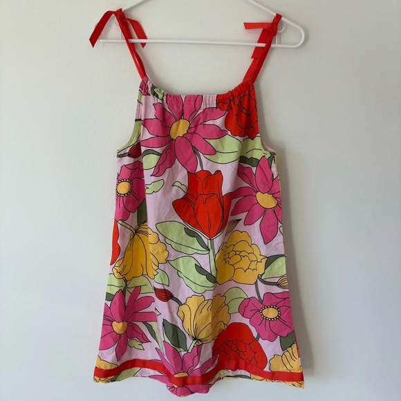 Hanna Andersson Big Floral Pillowcase Sundress Tie Ribbon Straps Girls Children - Picture 8 of 8